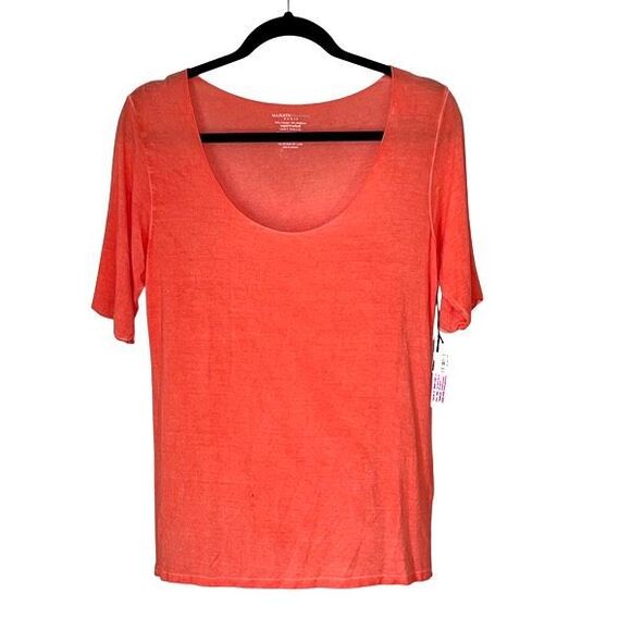 Majestic Filatures Paris Womens Superwashed Soft Touch T-Shirt Orange Size 4 Lar - Picture 1 of 6